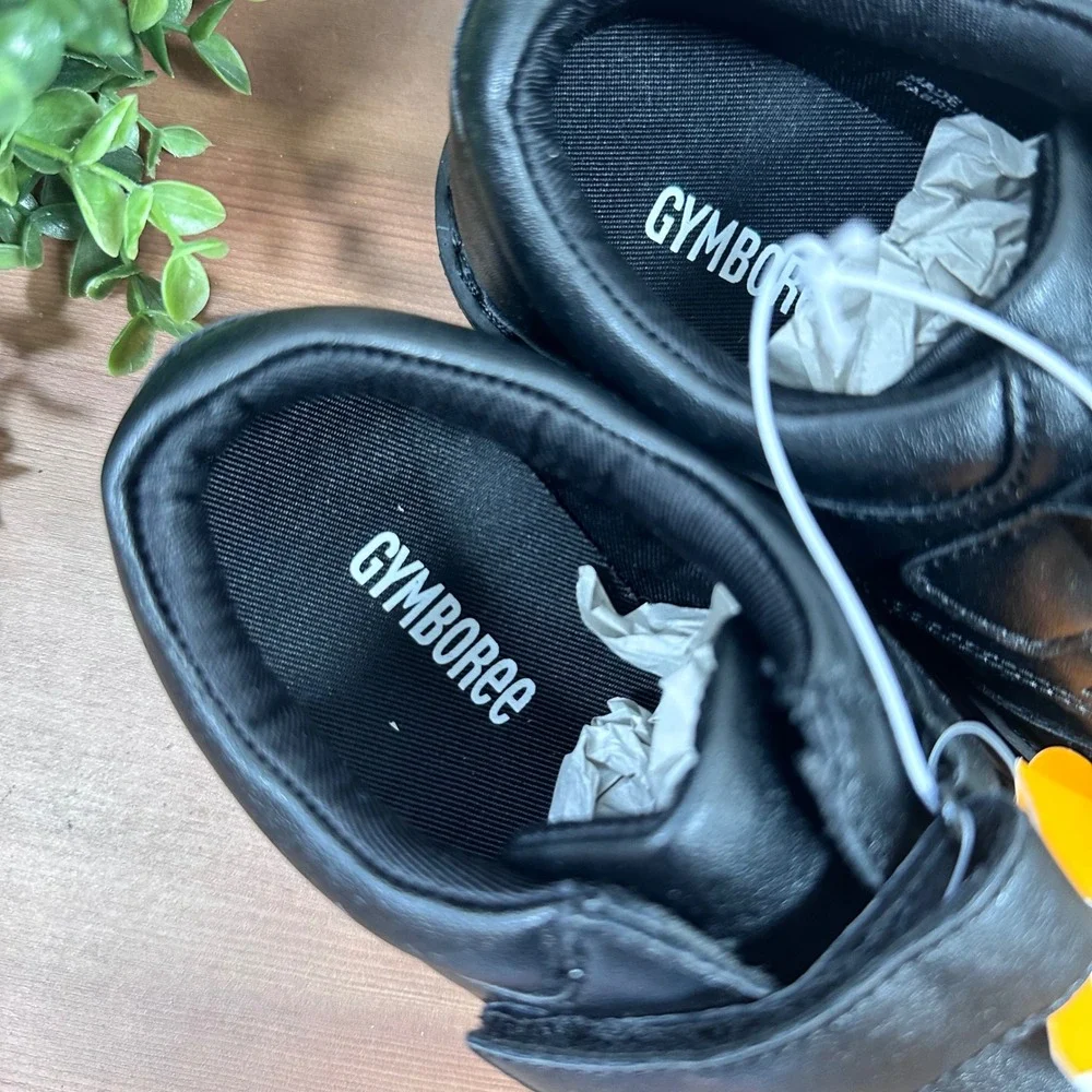 Gymboree Boys Dress Shoes Black Hook and Loop Formal Oxford Size 12